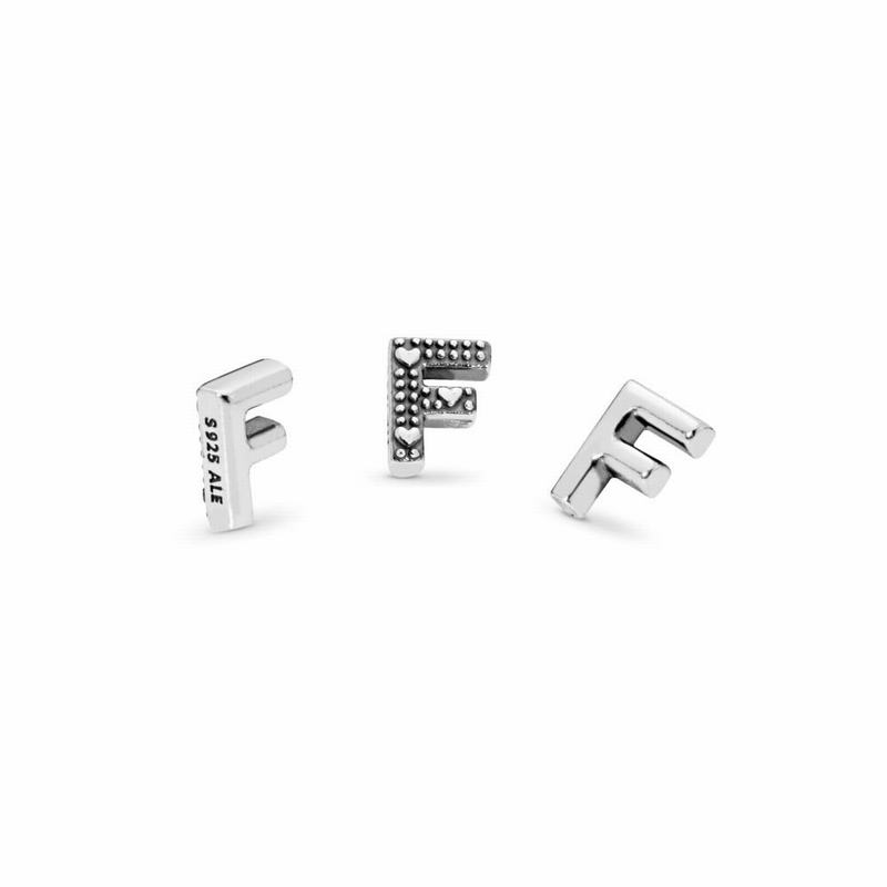 Pandora Letter F Petite Locket Charm Canada - Sterling Silver (29XVTFKUC)